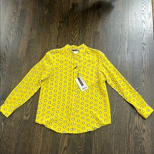Yellow Polka Dot Button-Up Shirt